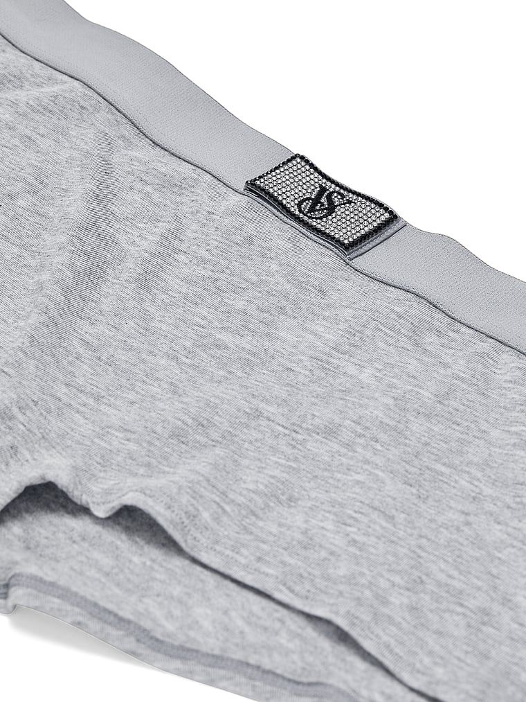 Pantaloni scurți din bumbac cu sigla Shine Patch strălucitor. Produsul este de culoare gri și provine din colecția Bumbac.