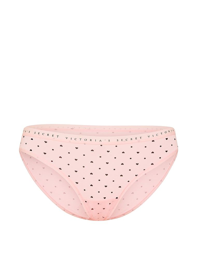 Chiloți de bumbac Bikini. Produsul este modelat și provine din colecția Victoria's Secret.