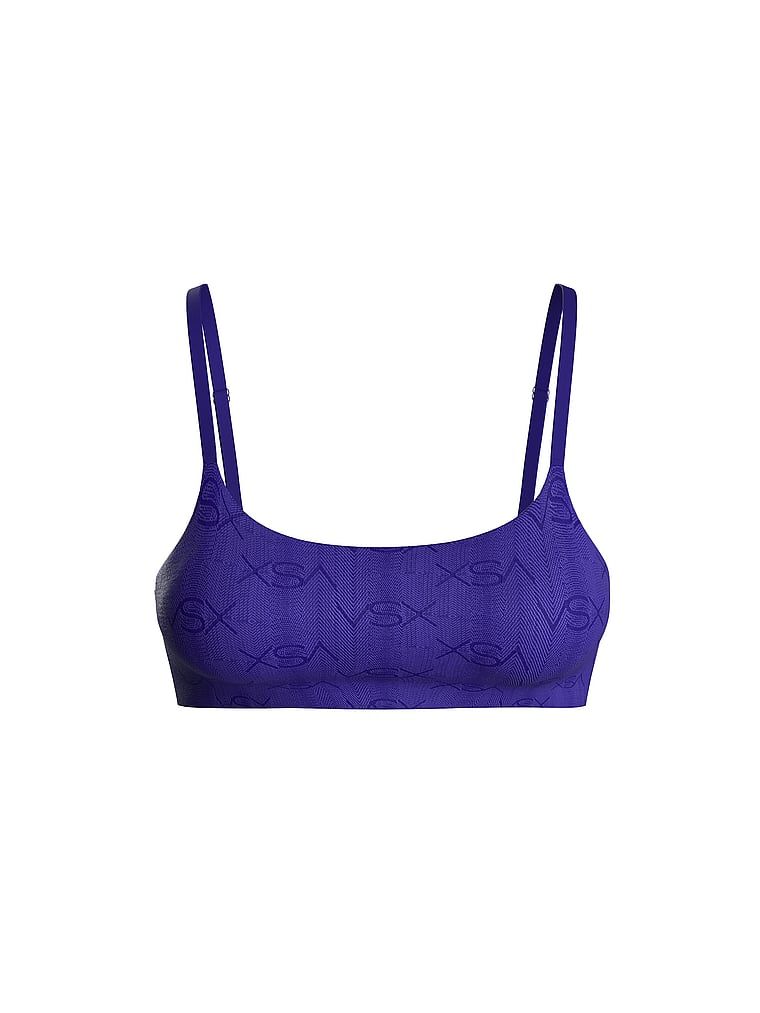 VSX LUXShine Logo Sutien sport. Produsul este de culoare albastră și provine din colecția VSX.
