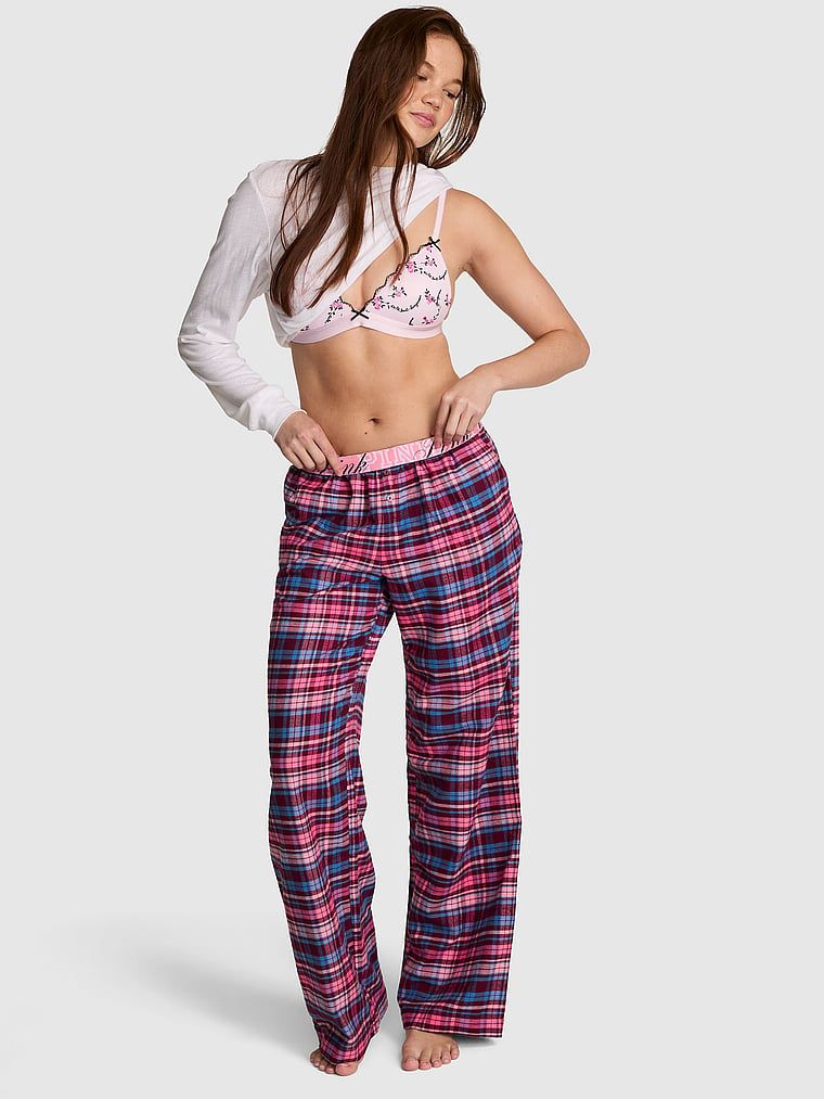 PINK Pantaloni de pijama Favorite din flanel 100% bumbac