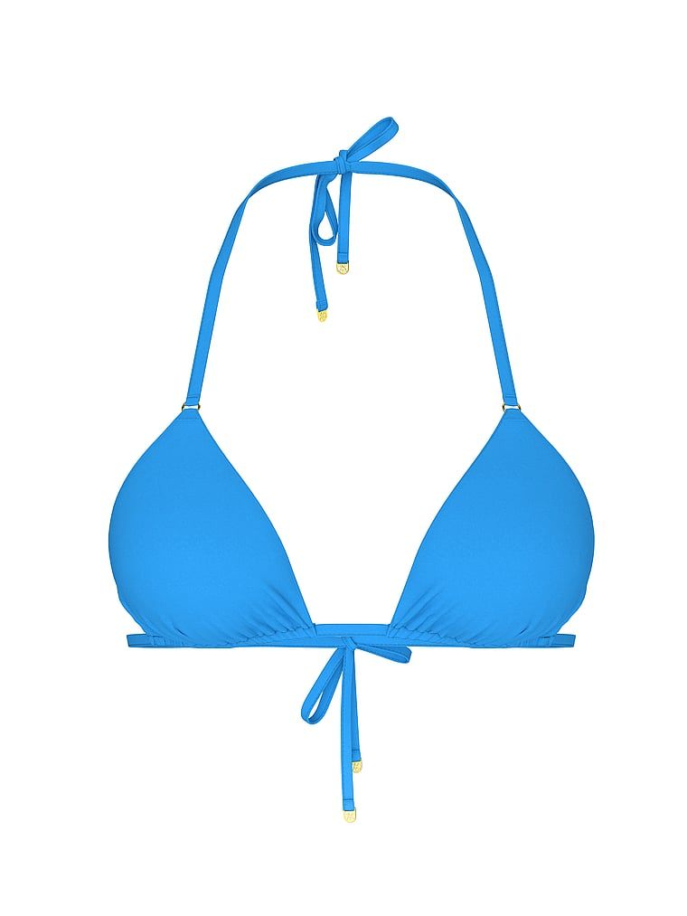 Top esențial de bikini triunghiular. Produsul este albastru și provine din colecția Victoria's Secret Swim.