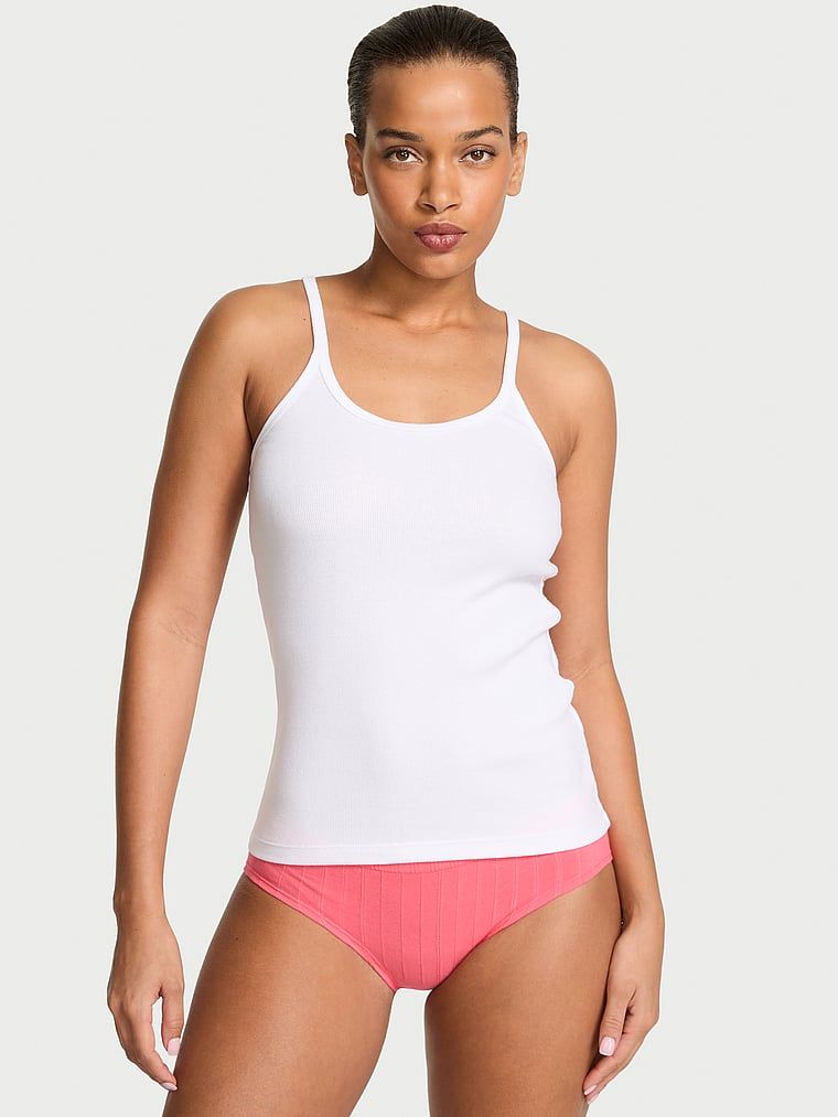 Topul de dormit din bumbac mix & match. Produsul este alb și provine din colecția Victoria's Secret.