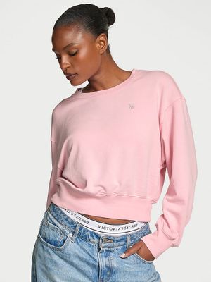Angel Essentials Pulover scurt cu decolteu Crewneck Obsessed Terry