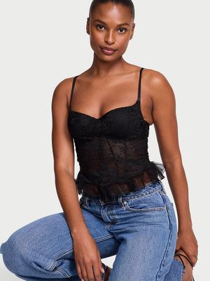 Dream Angels Top cu sutien din dantelă cu volane, Dare to Dream