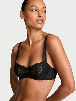 Dream Angels Sutien Balconette Wicked fără căptușeală, din dantelă cu margini din plasă