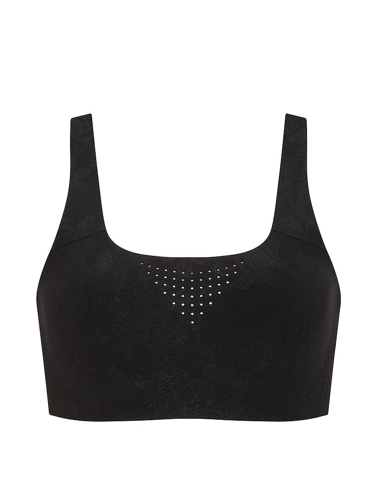 SUTIEN sport VSX Featherweight din dantelă. Produsul este negru și provine din colecția VSX.