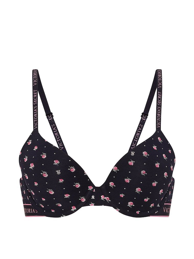 Sutien de bumbac push-up Perfect Shape. Produsul are o culoare florală și provine din colecția de tricouri.