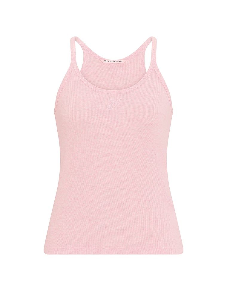 Topul de dormit din bumbac mix & match. Produsul este roz și provine din colecția Victoria's Secret.