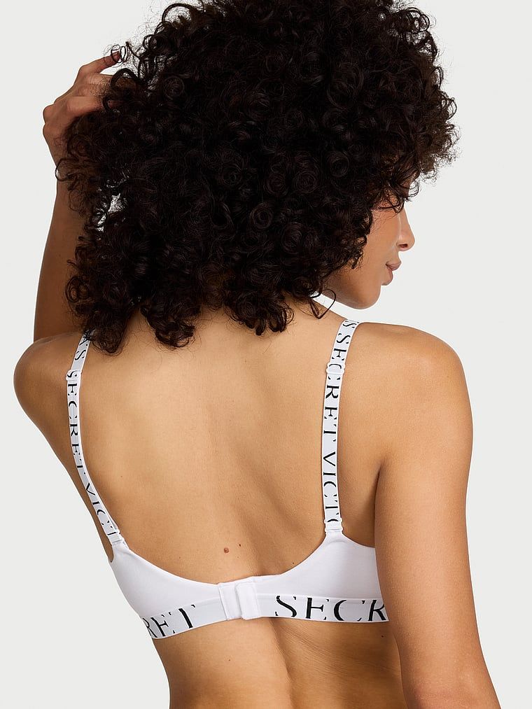 Sutien de bumbac push-up Perfect Shape Exploded Logo. Produsul este alb și provine din colecția de tricouri.