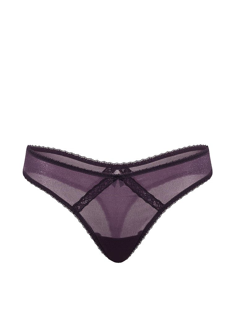 Shimmer Shimmer Shimmer Shiny Thong. Produsul este de culoare mov și provine din colecția Dream Angels.