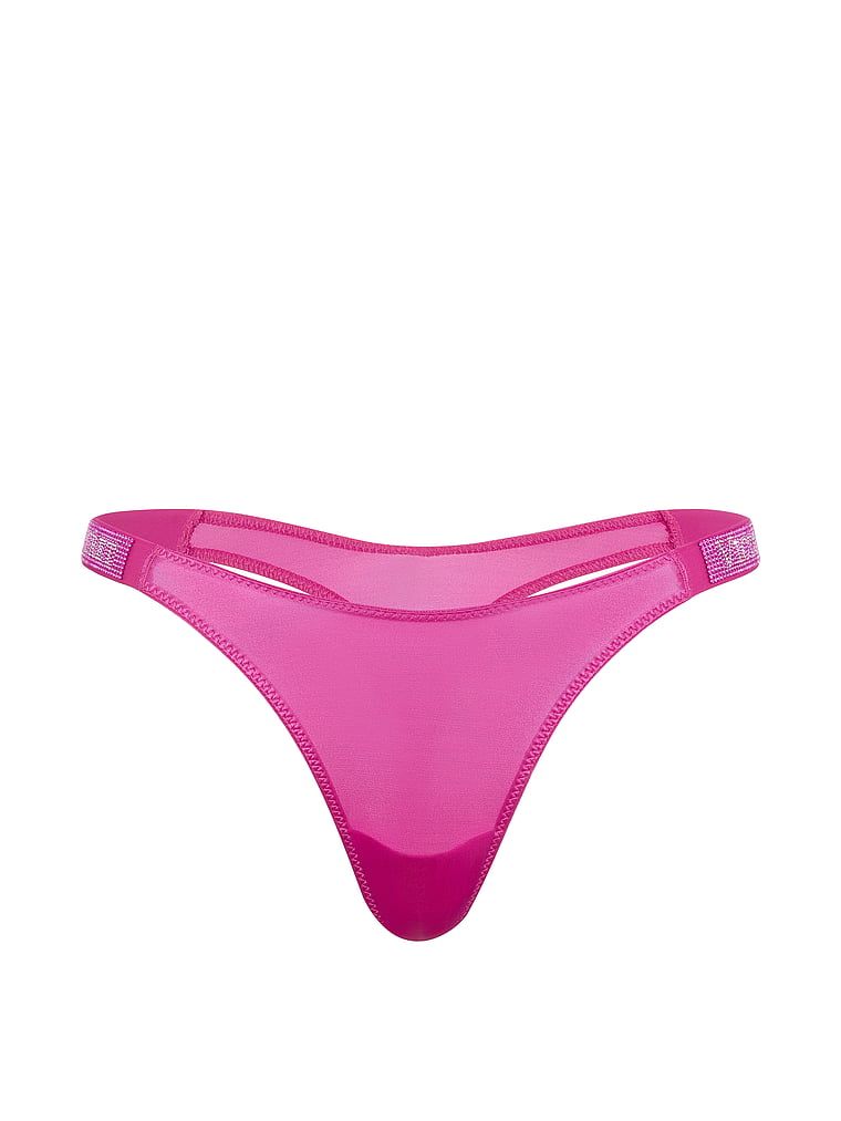 Tanga cu curele lucioase Shine Strap. Produsul este roz și provine din colecția Very Sexy.