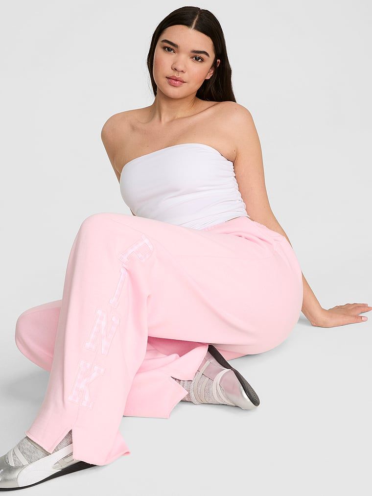 Pantaloni de trening Campus Fleece cu crac larg și tiv despicat