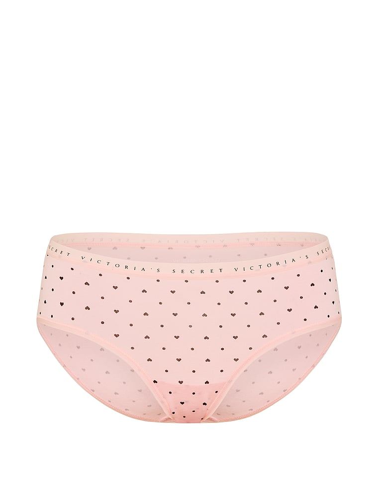 Chiloți din bumbac cu hiphugger. Produsul este modelat și provine din colecția Victoria's Secret.