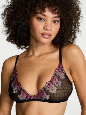 Victoria's Secret Bustieră Bralette Tease triunghiulară cu broderie cu funde