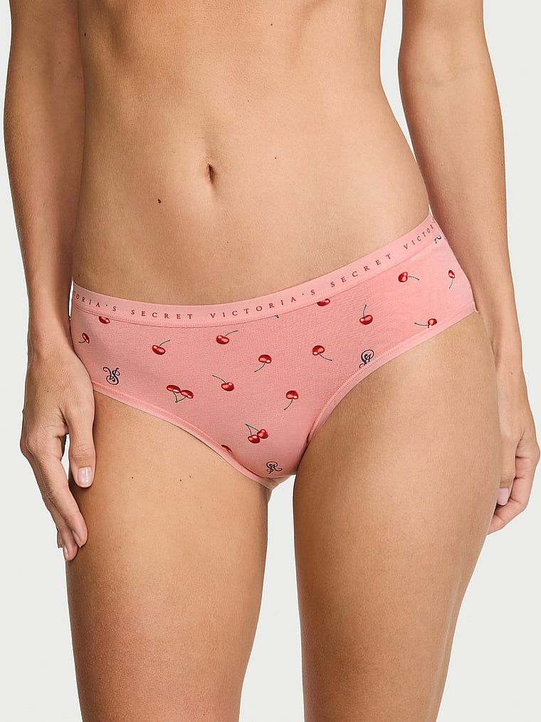 Chiloți din bumbac cu hiphugger. Produsul are o culoare cu model și provine din colecția Victoria's Secret.