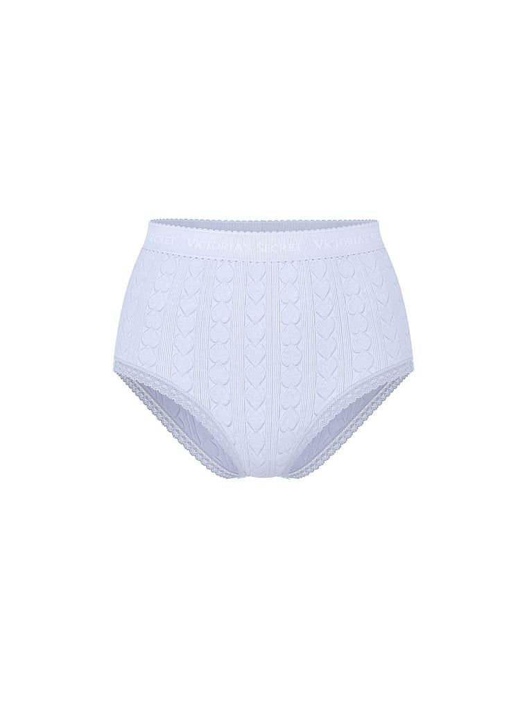 Chiloți din bumbac cu talie înaltă, inimioare și logo-ul Heart Pointelle Brief. Produsul este de culoare mov și provine din colecția Bumbac.