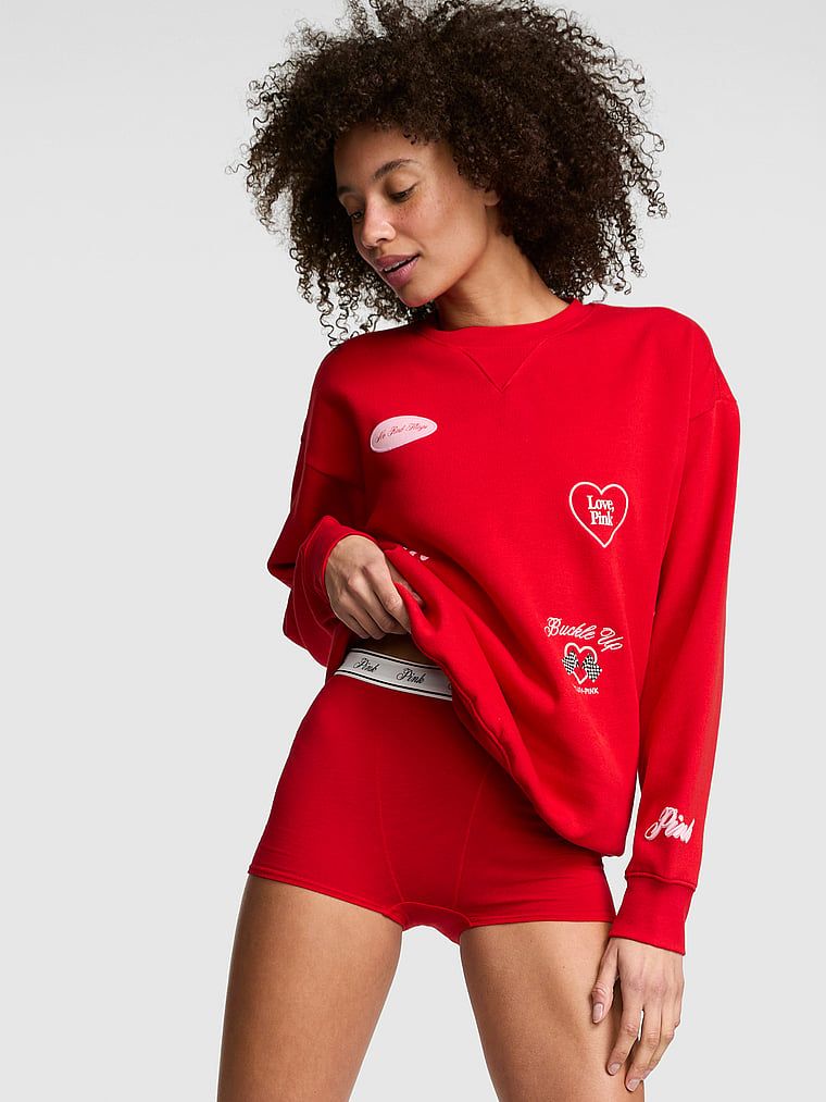 Bluză oversized Campus Fleece cu decolteu rotund