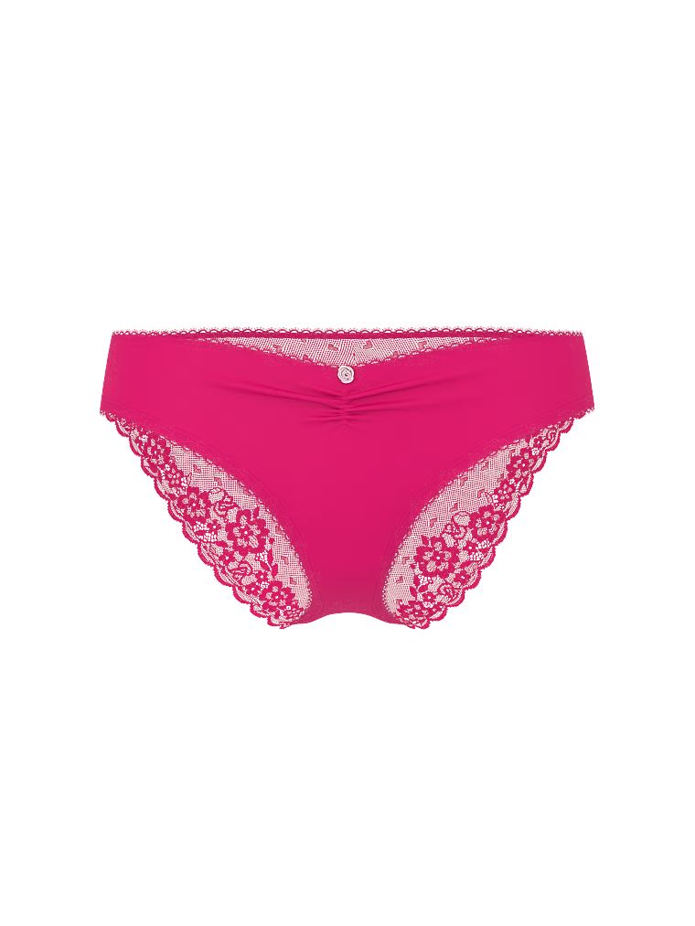 Chiloți din bumbac cu plasă în spate, Heart Lace Hiphugger. Produsul este roz și provine din colecția Victoria's Secret.