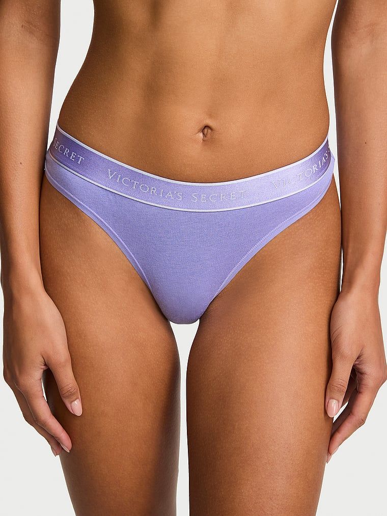 Cotton Chiloți tanga din bumbac elastic cu logo