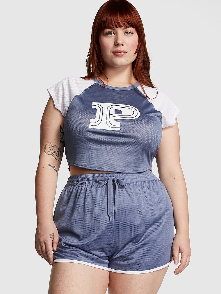 Tricou scurt Raglan din plasă Tech