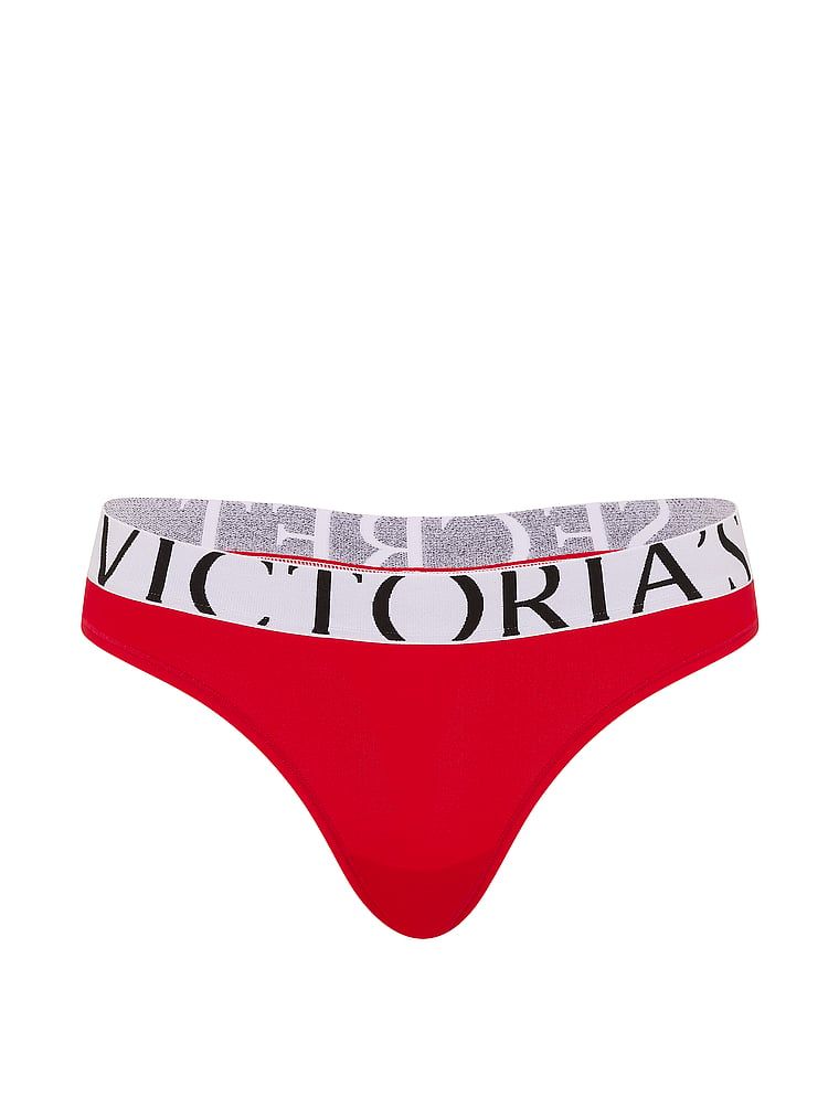 Tanga cu logo-ul Cool. Produsul este roșu și provine din colecția Victoria's Secret.