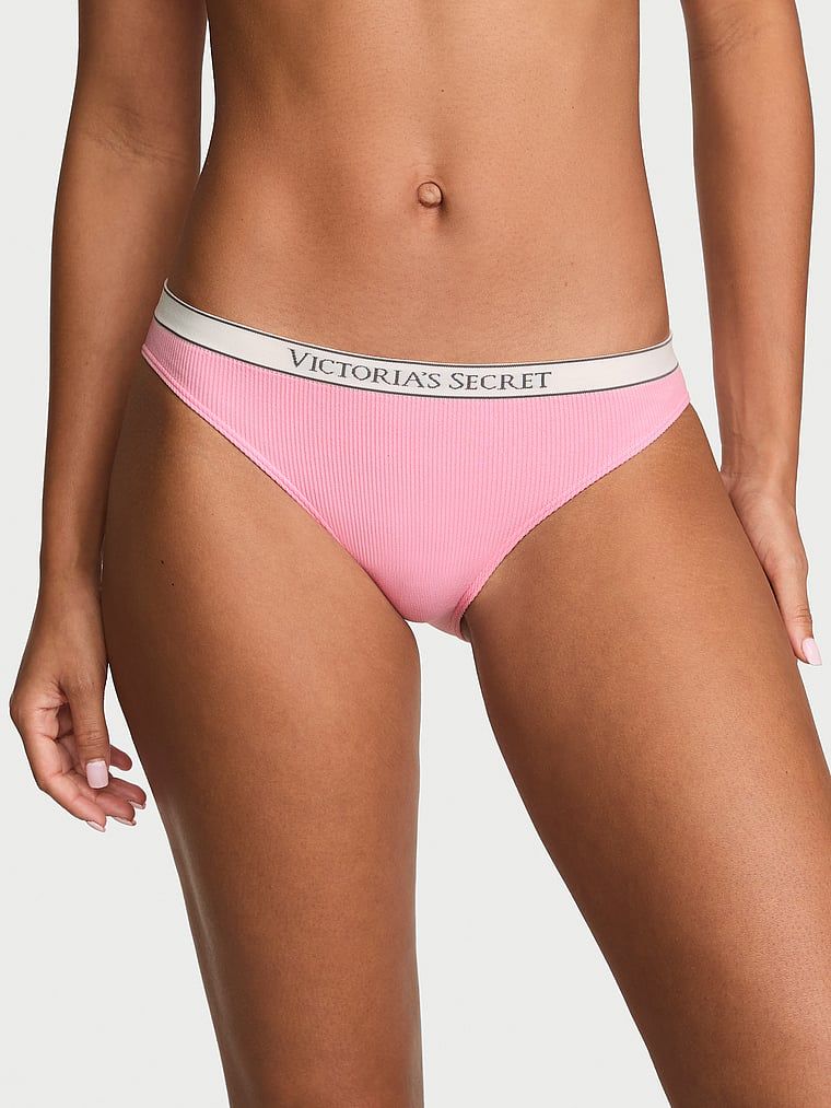 Chiloți cu nervuri și logo-ul Seamless Rib Bikini. Produsul are o culoare cu model și provine din colecția Seamless (Seamless Collection).