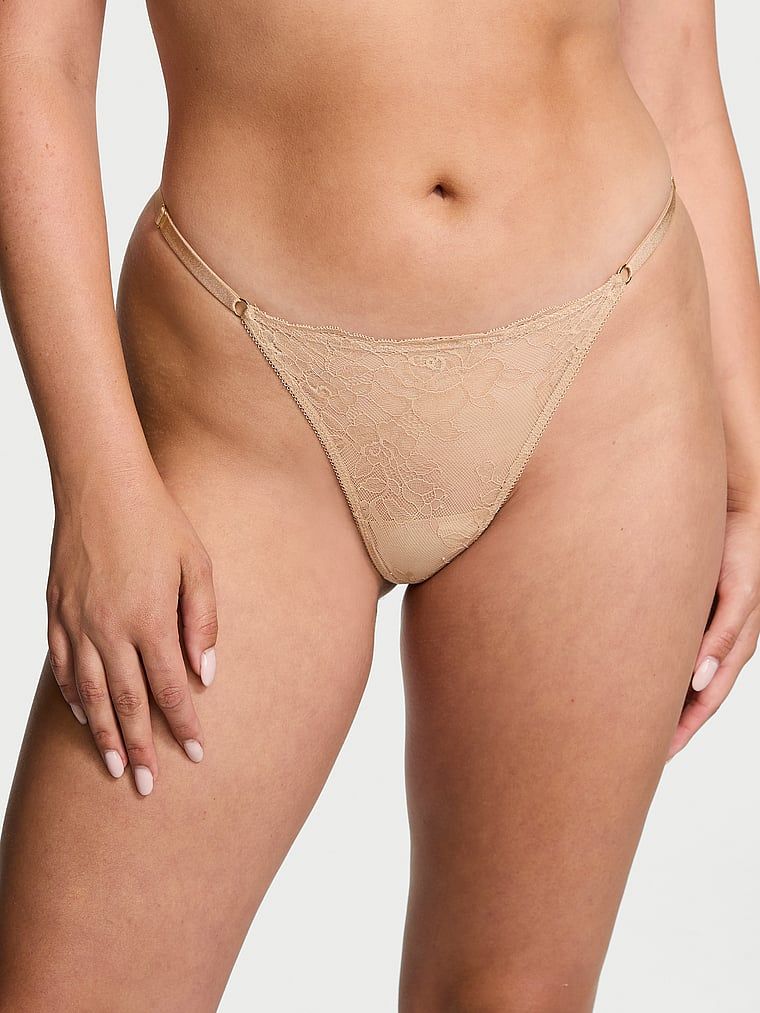 Very Sexy Chiloți V-string reglabili, din dantelă în formă de trandafir