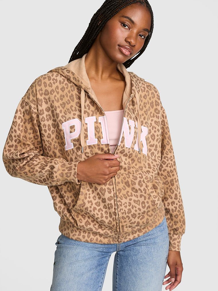 PINK Hanorac Campus Fleece cu fermoar integral