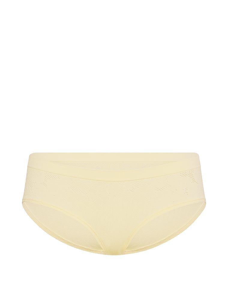 Chiloți hiphugger cu coaste florale. Produsul este de culoare galbenă și provine din colecția Seamless (Seamless Collection).