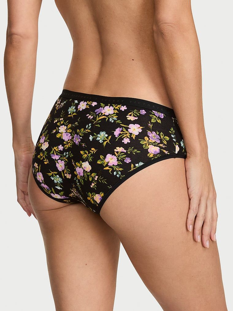 Chiloți din bumbac cu hiphugger. Produsul are o culoare florală și provine din colecția Victoria's Secret.