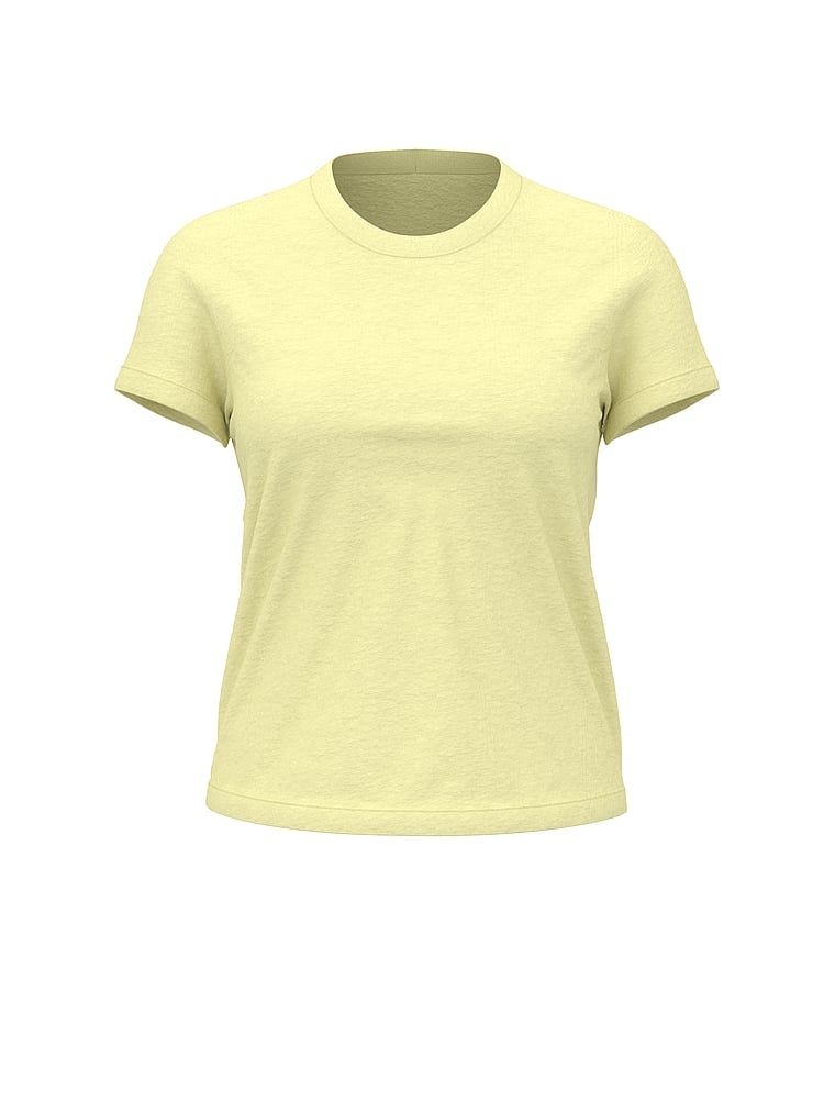 Tricou de dormit din bumbac Mix & Match. Produsul este galben și provine din colecția Victoria's Secret.