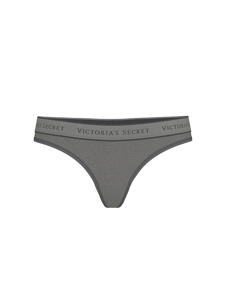Tanga realizată din modal Ultra-Fine Logo. Produsul este de culoare gri și provine din colecția Bumbac.