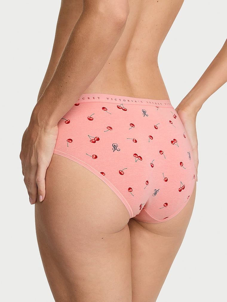 Chiloți din bumbac cu hiphugger. Produsul are o culoare cu model și provine din colecția Victoria's Secret.
