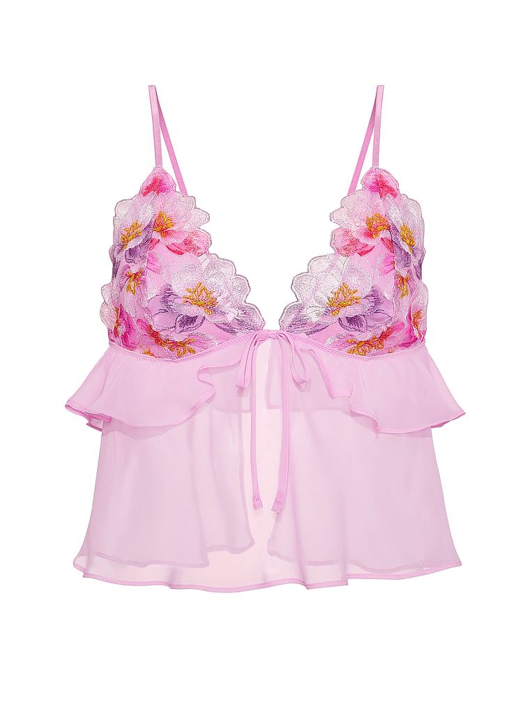 Un top de sutien cu broderie în acuarelă. Produsul este modelat și provine din colecția Dream Angels.