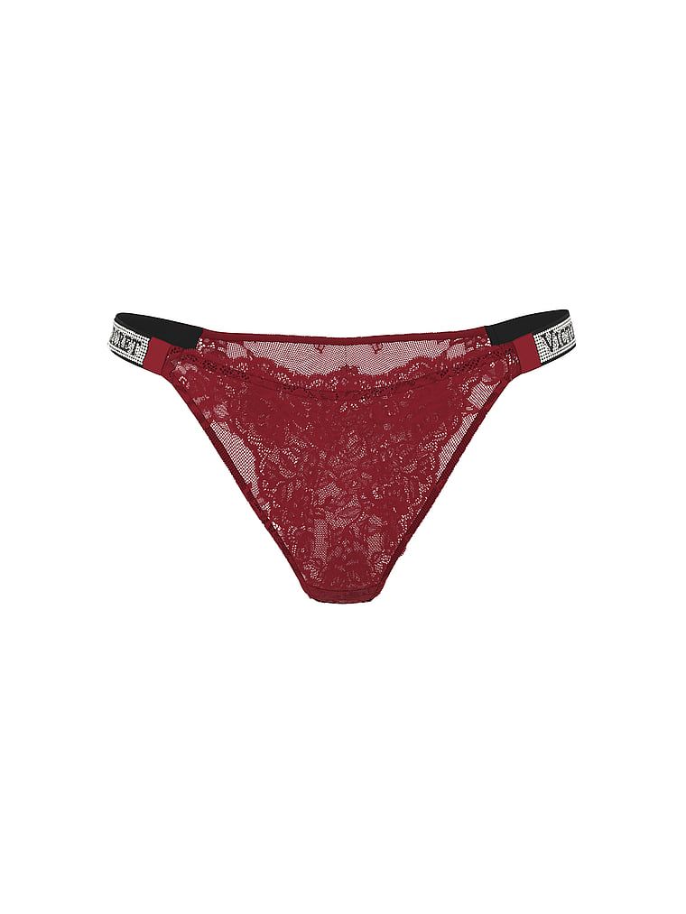 Chiloți brazilieni din dantelă Shine Strap cu bretele strălucitoare. Produsul este roșu și provine din colecția Very Sexy.