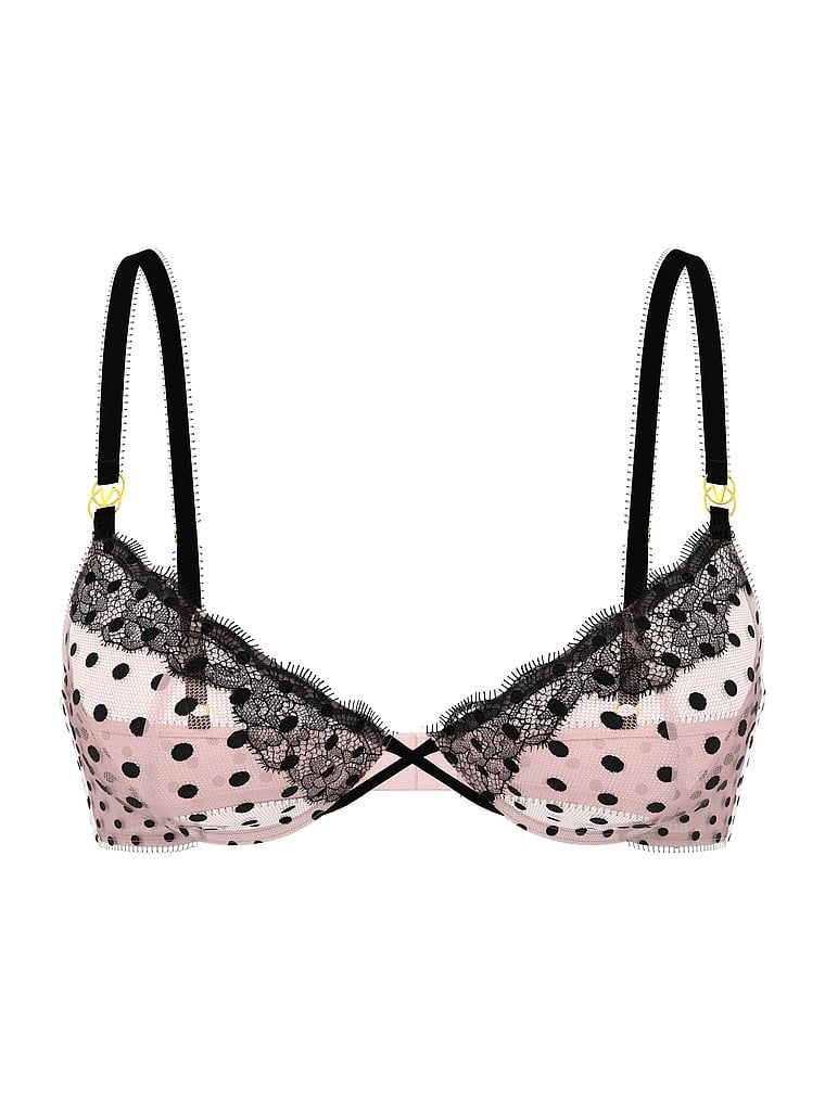 Sutien Tease Twin Demi Fără Căptușeală. Produsul este modelat și provine din colecția Victoria's Secret.