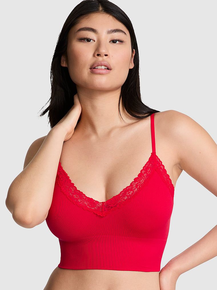 Bustieră Bralette Longline cu nervuri, fără căptușeală și cusături