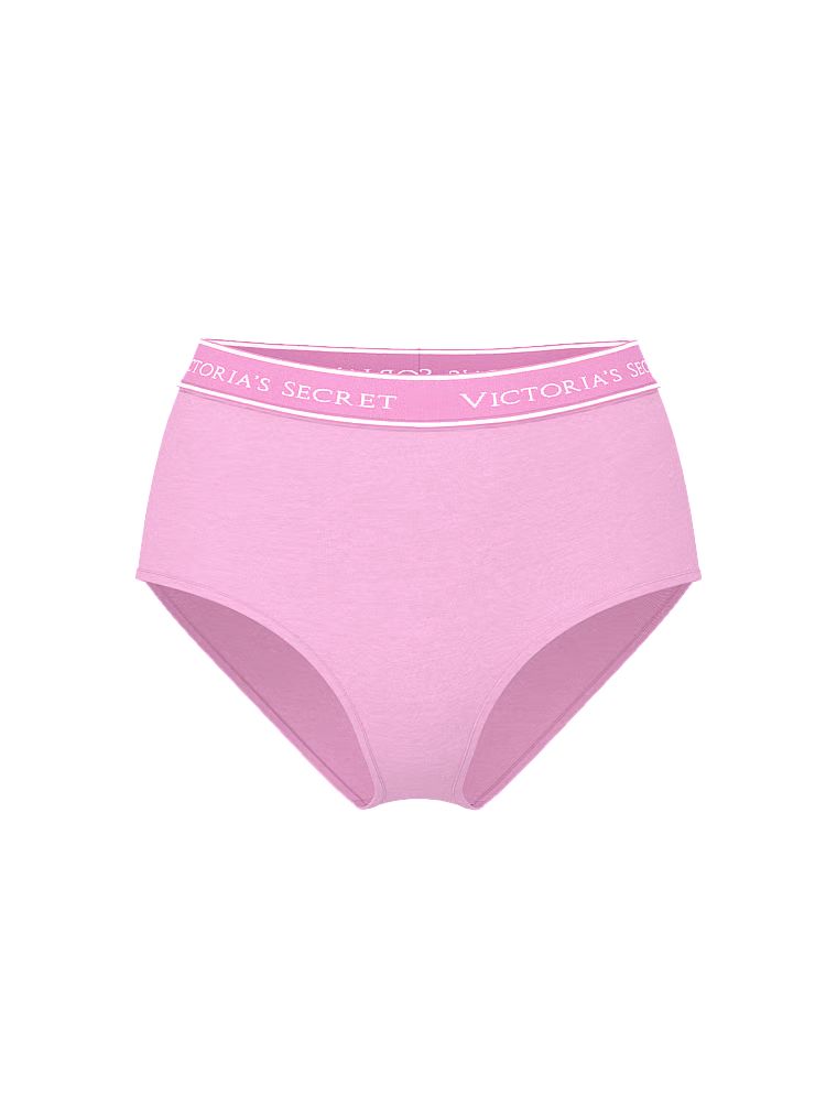 Chiloți din bumbac cu logo-ul mărcii cu talie înaltă. Produsul este de culoare violet și provine din colecția Cottumbac.