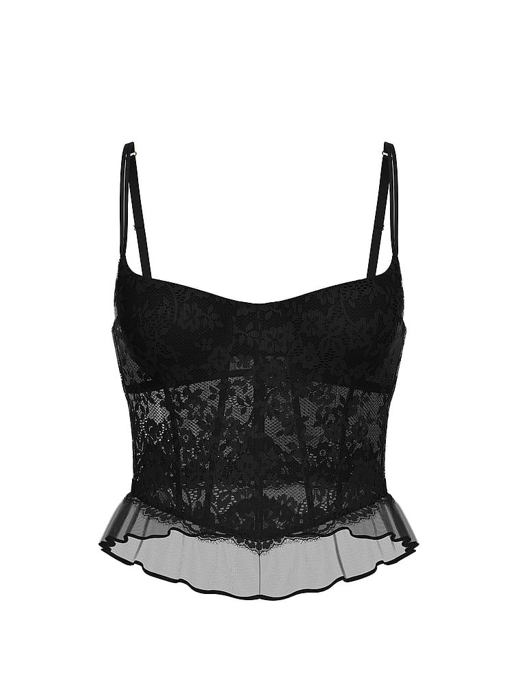 Topul corset Dare to Dream. Produsul este negru și provine din colecția Dream Angels.