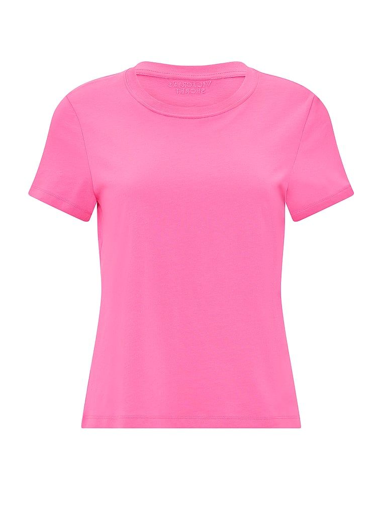 Tricou de dormit din bumbac Mix & Match. Produsul este roz și provine din colecția Victoria's Secret.