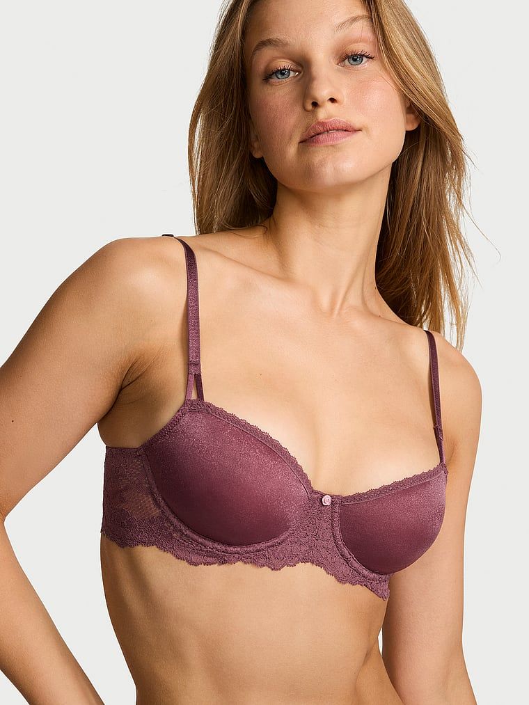 Dream Angels Sutien Balconette Wicked transparent și strălucitor, fără căptușeală