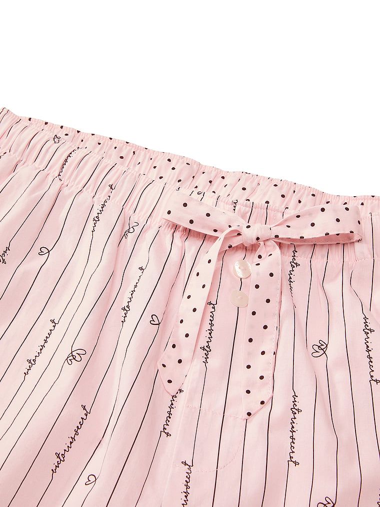 Pantaloni de pijama Heritage din bumbac Mix & Match. Produsul are o culoare cu model și provine din colecția Victoria's Secret.