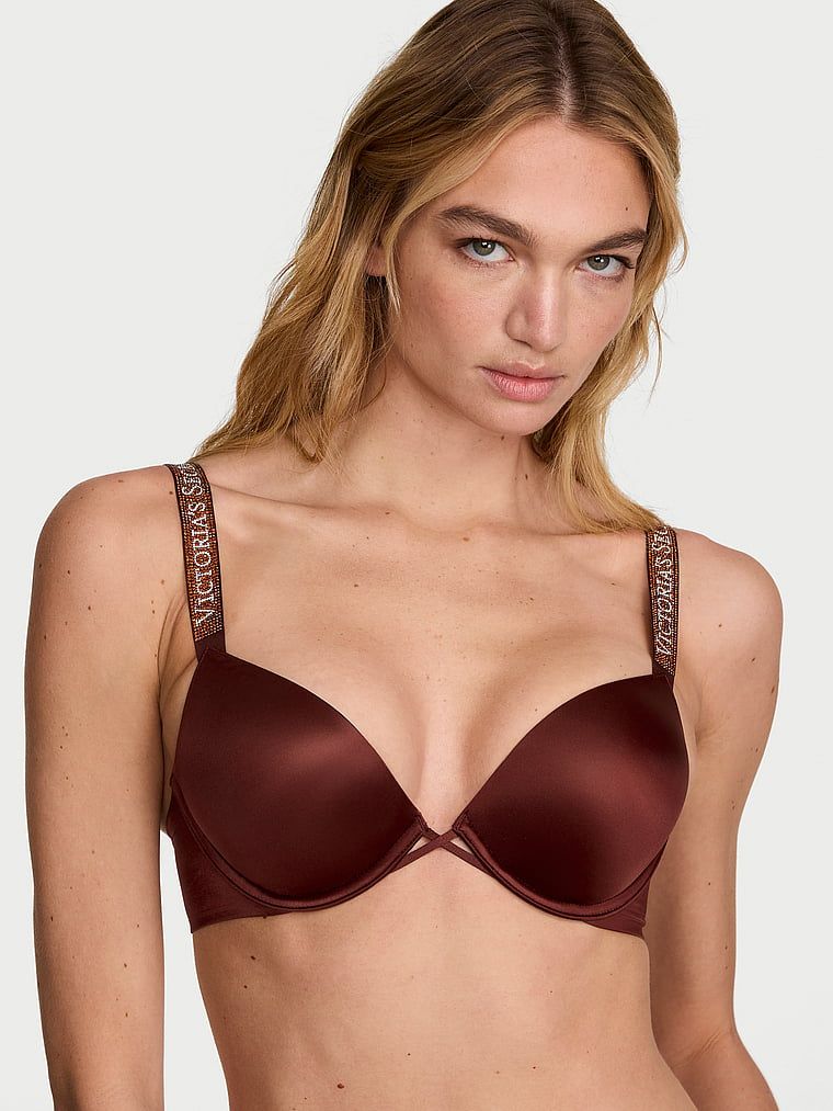 Very Sexy Sutien Push-up Bombshell cu bretele strălucitoare Add-2-Cups