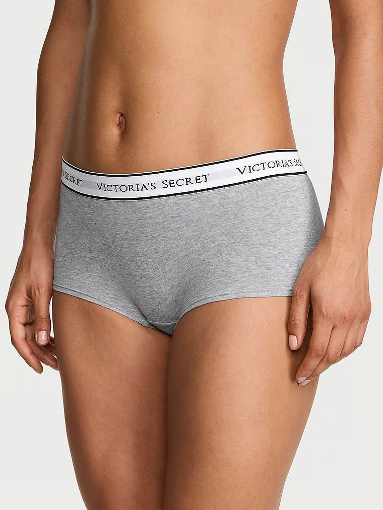 Cotton Chiloți Boyshort din bumbac, cu logo