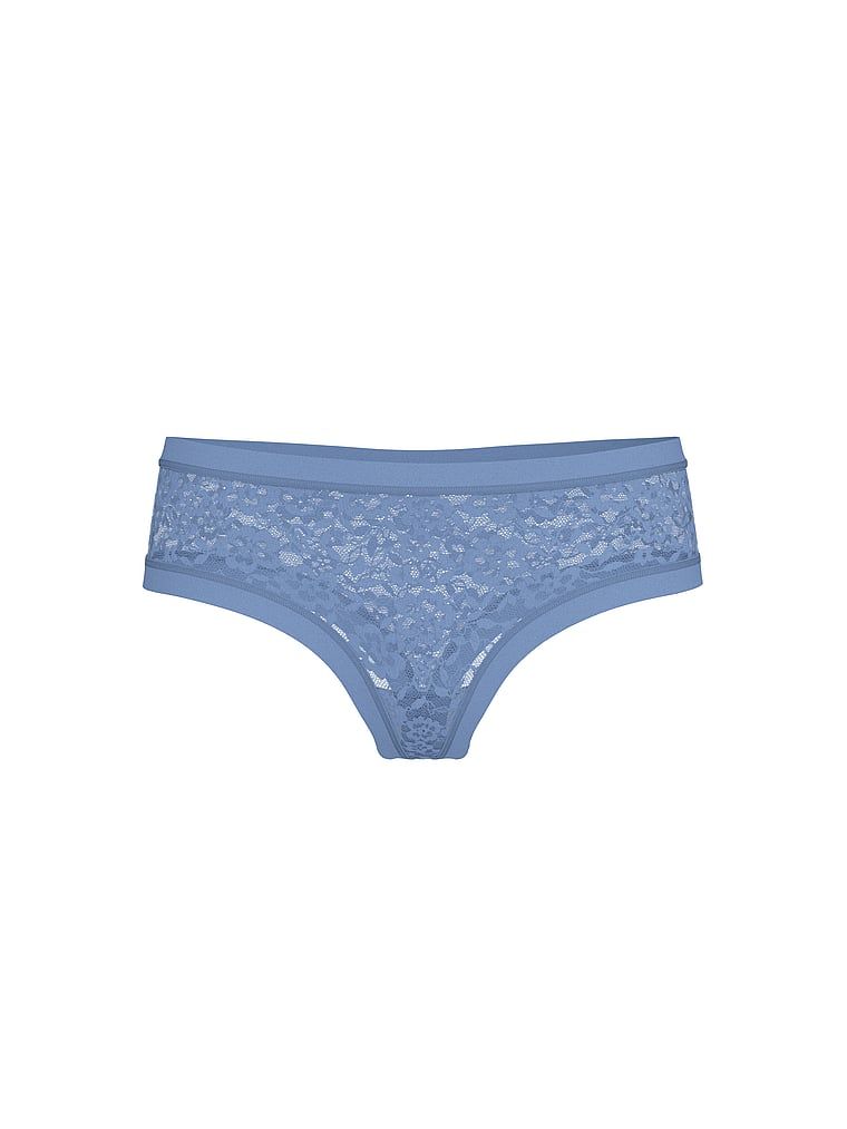 Tanga din dantelă No-Show. Produsul este de culoare albastră și provine din colecția No-Show.