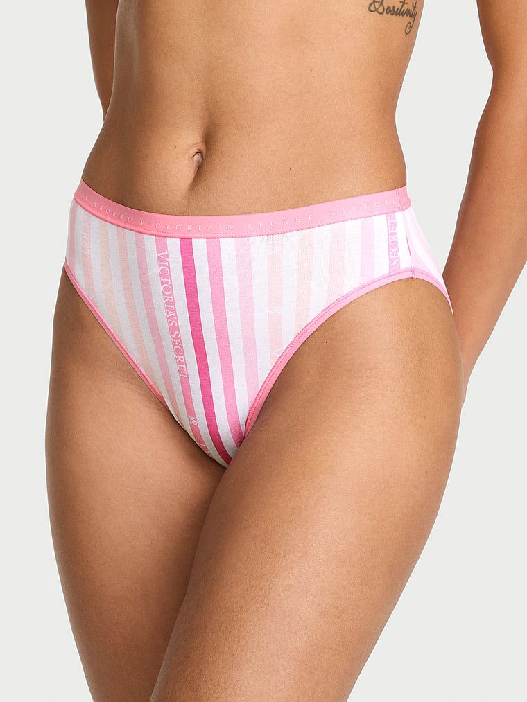 Victoria's Secret Chiloți cu talie înaltă din bumbac extensibil