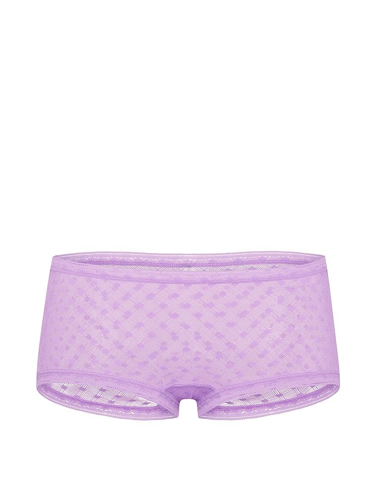 Pantaloni scurți din dantelă Dot Geo. Produsul este de culoare mov și provine din colecția Lacie.