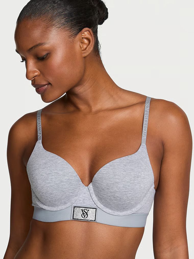 T-shirt Sutien cu Push-Up cu aplicație strălucitoare Perfect Shape