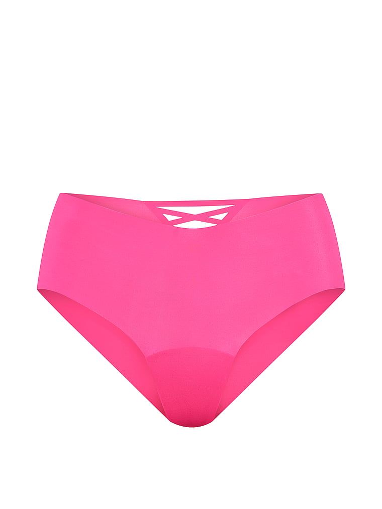 Chiloți fără cusură cu bretele la spatele modelului No-Show Strappy Cheeky. Produsul este roz și provine din colecția No-Show.