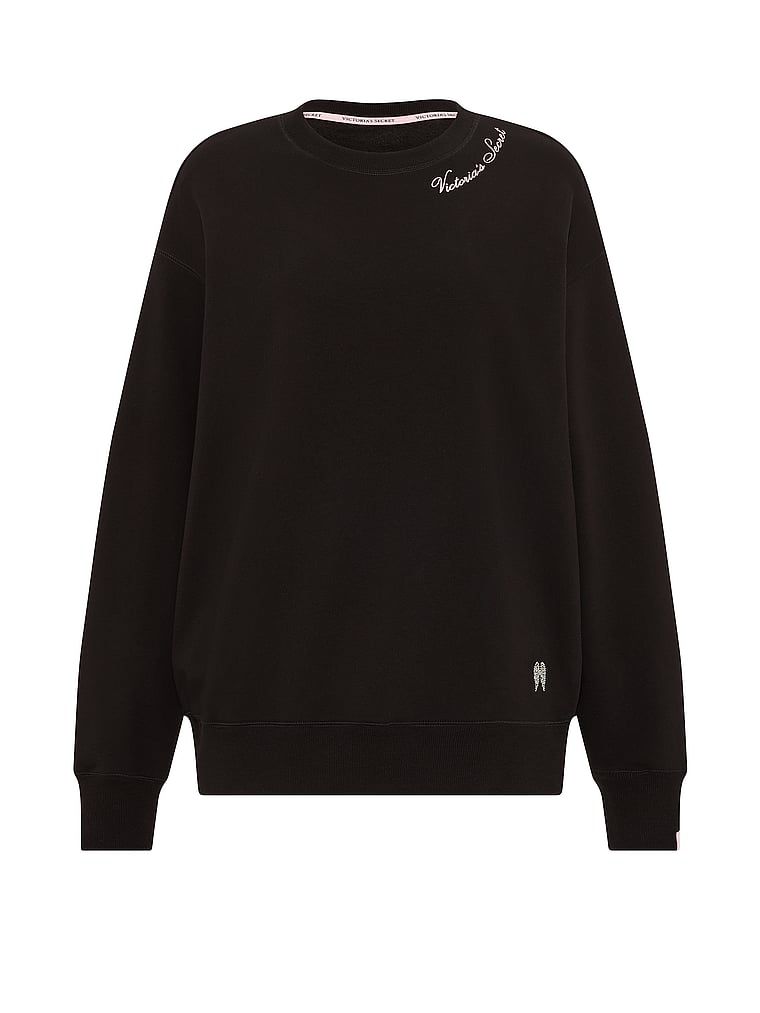 Hanorac din bumbac fleece fără efort. Produsul este negru și provine din colecția Angel Essentials.